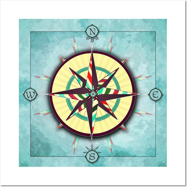Bright Stripes Compass Wall Art by DISmithArt